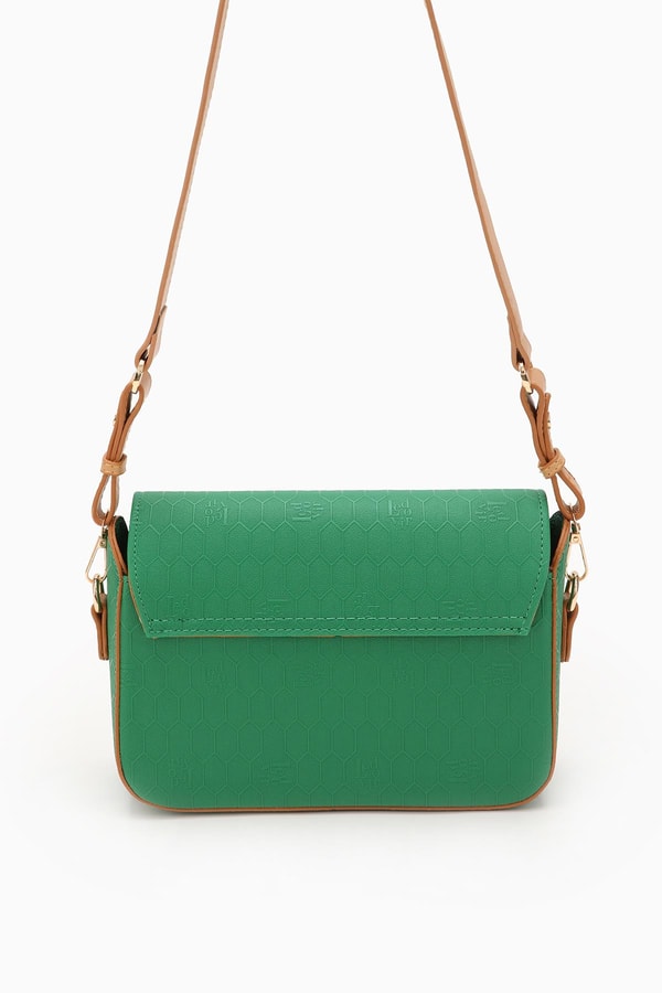 LevidorLevidor Çimen Yeşili Petek Baskılı Ayarlanabilir Askılı Omuz Çandası