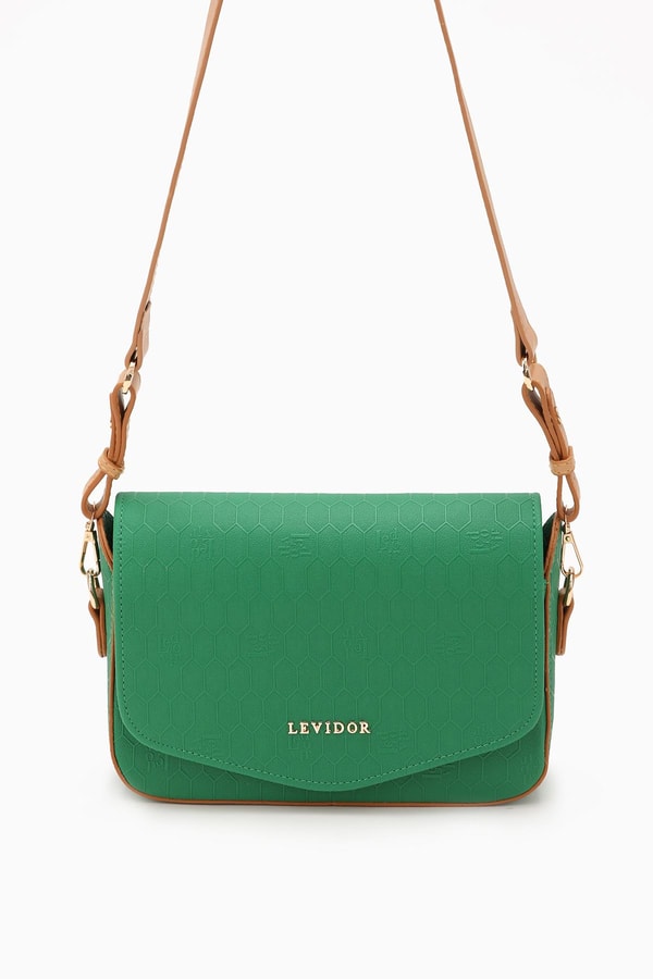 LevidorLevidor Çimen Yeşili Petek Baskılı Ayarlanabilir Askılı Omuz Çandası