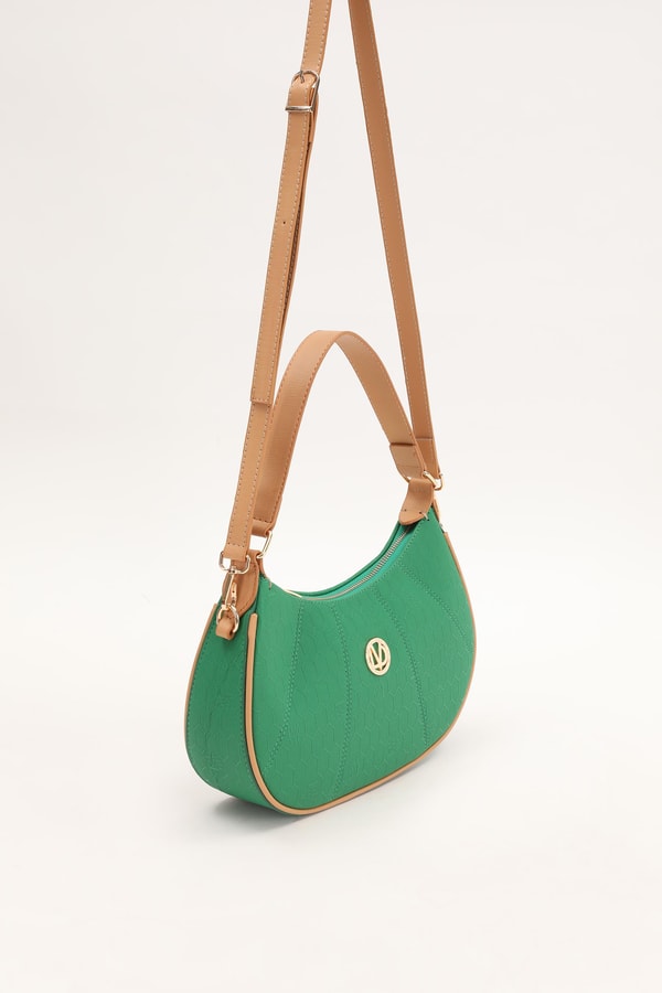 LevidorLevidor Çimen Yeşili Petek Baskılı El Çantası