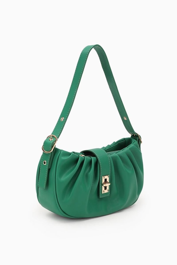 LevidorLevidor Çimen Yeşili Pile Büzgülü Omuz Çantası