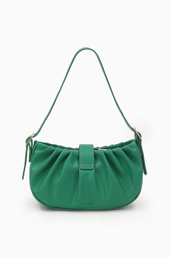 LevidorLevidor Çimen Yeşili Pile Büzgülü Omuz Çantası