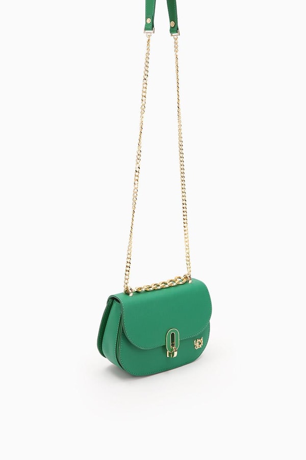 LevidorLevidor Çimen Yeşili Zircir Askılı Çevirme Kilitli Omuz Çantası