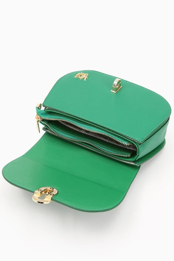 LevidorLevidor Çimen Yeşili Zircir Askılı Çevirme Kilitli Omuz Çantası