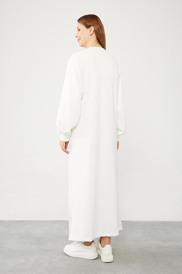 LevidorLevidor Ekru Bisiklet Yaka Şerit Detaylı Spor Elbise