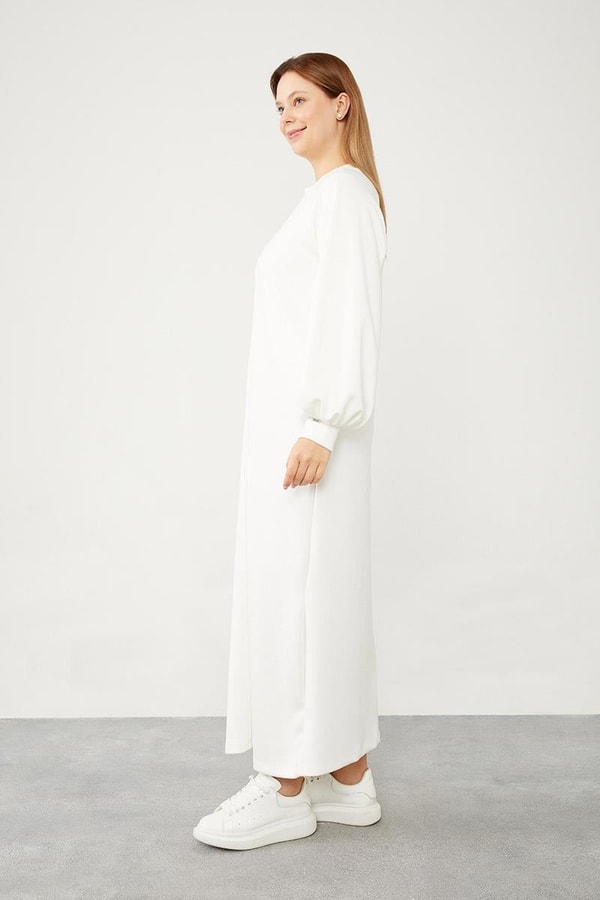 LevidorLevidor Ekru Bisiklet Yaka Şerit Detaylı Spor Elbise