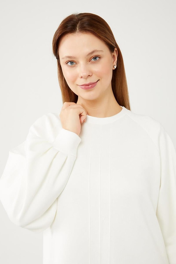 LevidorLevidor Ekru Bisiklet Yaka Şerit Detaylı Spor Elbise