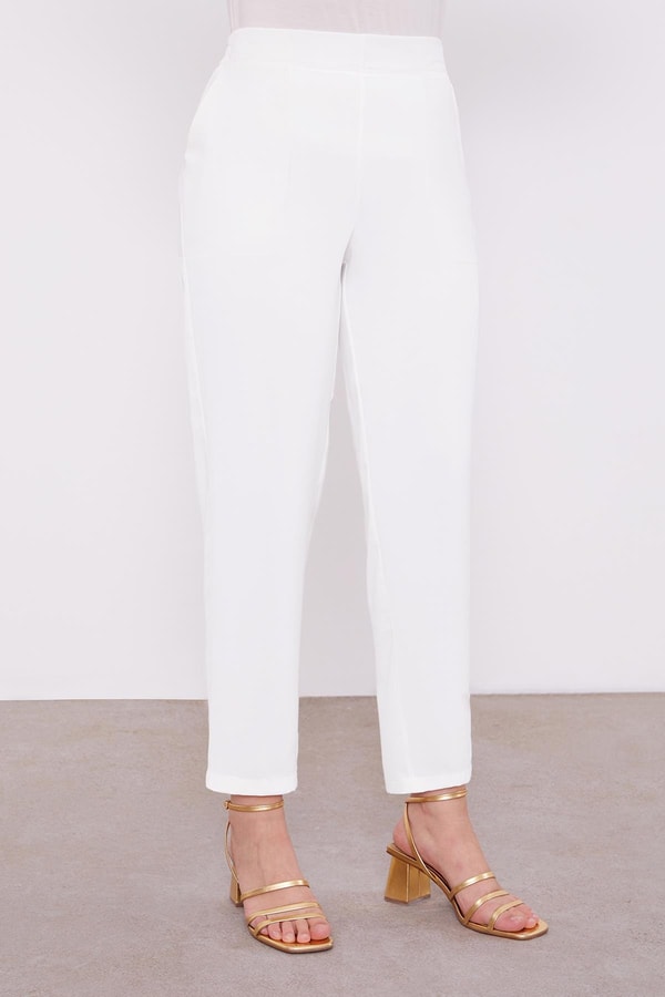 LevidorLevidor Ekru Göğüs Altı Pileli Şifon İkili Takım