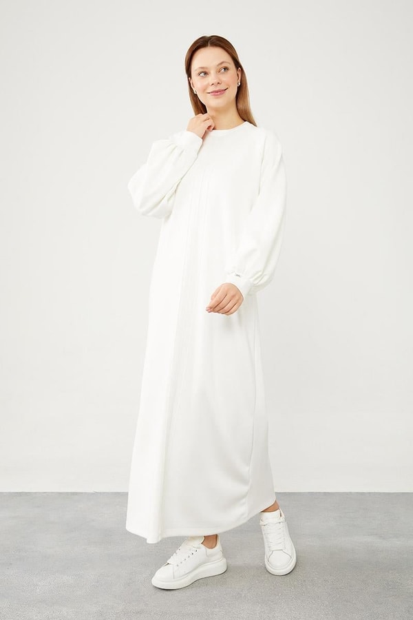 LevidorLevidor Ekru Nevür Detaylı Spor Elbise