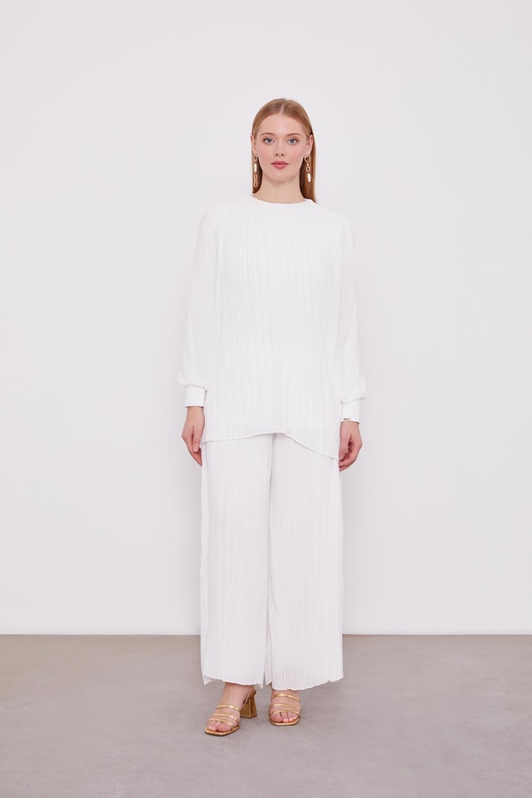 LevidorLevidor Ekru Piliseli Şifon İkili Takım