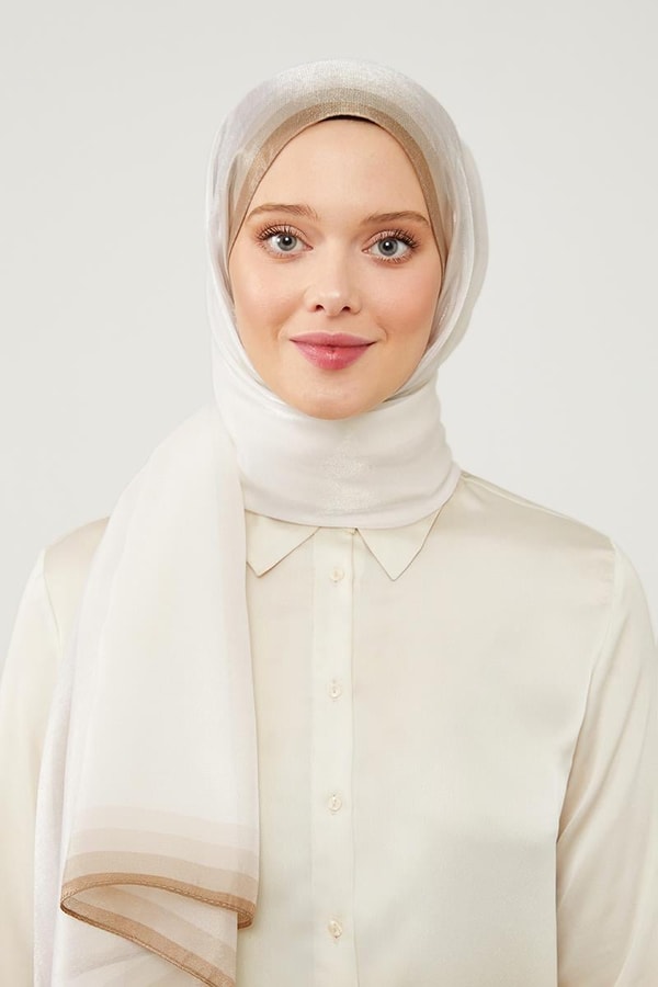 LevidorLevidor Ekru Renk Geçişli Kehribar Şal