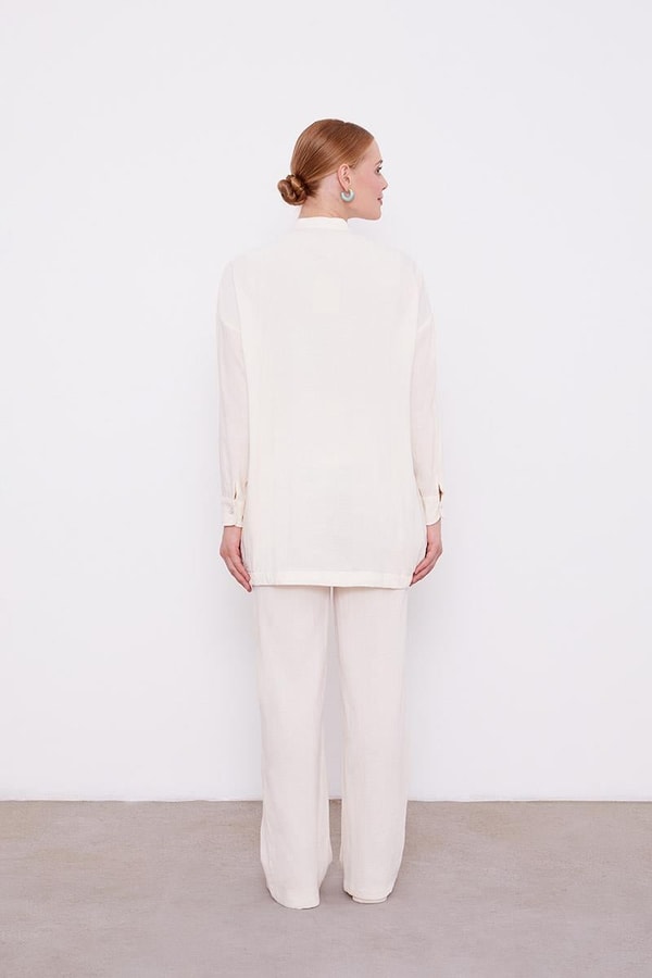 LevidorLevidor Ekru Taşlı Cep Detaylı İkili Takım