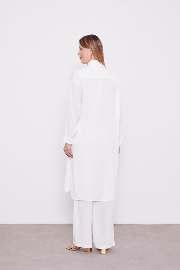 LevidorLevidor Ekru Yandan Bağlamalı Pliseli İkili Takım