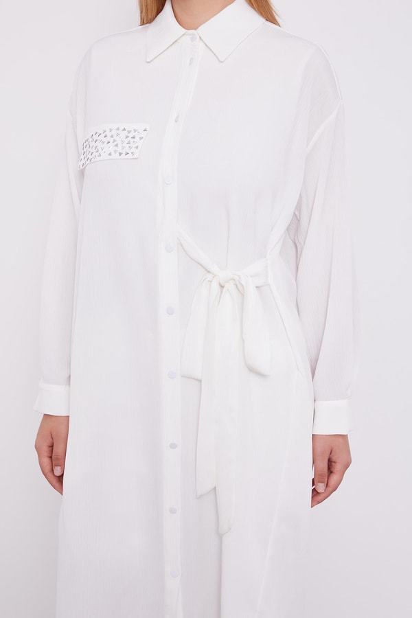 LevidorLevidor Ekru Yandan Bağlamalı Pliseli İkili Takım