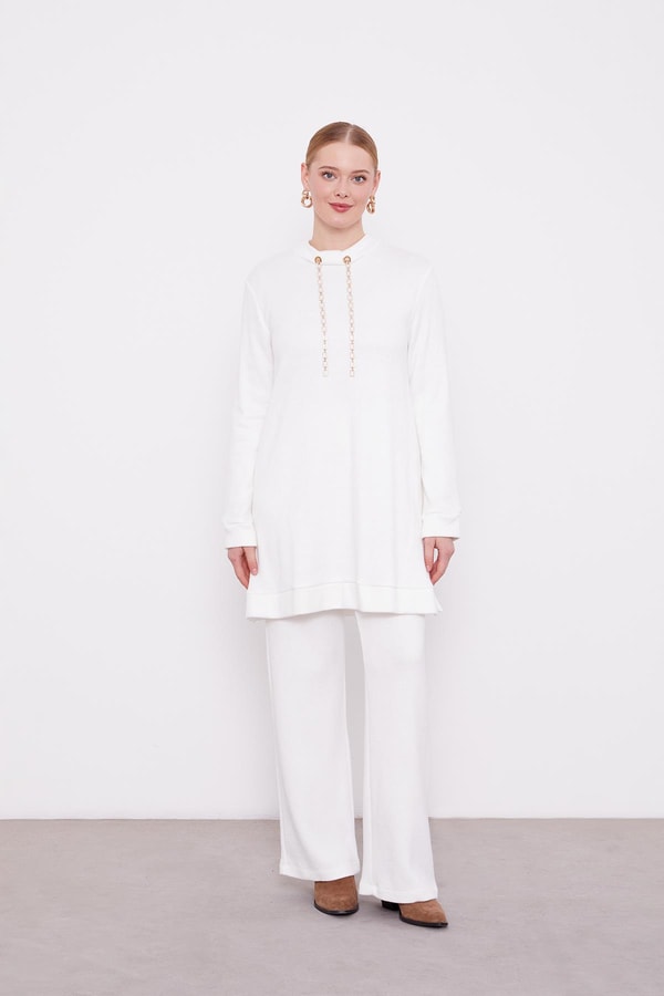 LevidorLevidor Ekru Zincir Detaylı İkili Takım