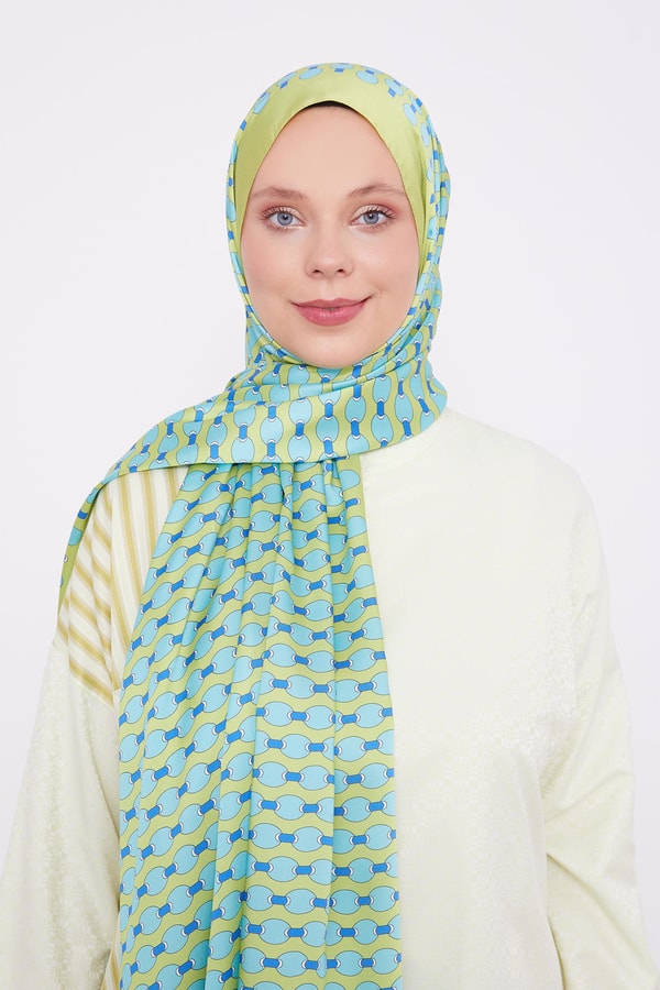 LevidorLevidor Fıstık Yeşili Elips Desen Angel Şal