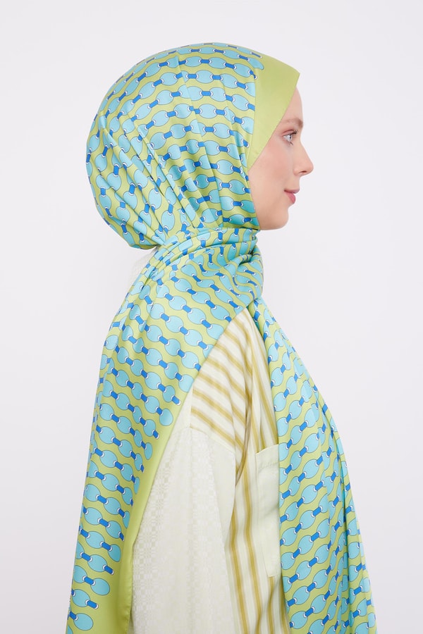 LevidorLevidor Fıstık Yeşili Elips Desen Angel Şal