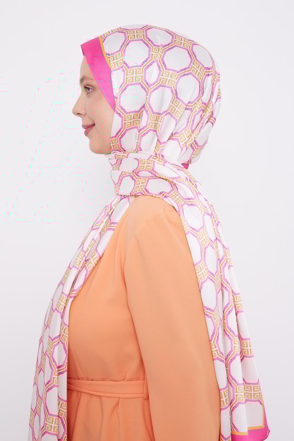 LevidorLevidor Fuşya Altıgen Desen Angel Şal