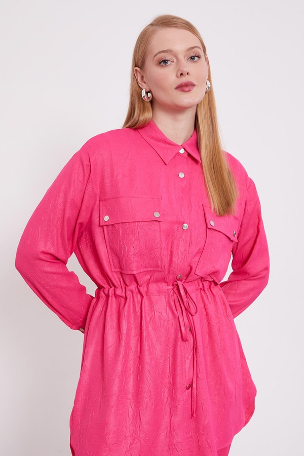 LevidorLevidor Fuşya Beli Büzgülü Pantolonlu Spor Takım