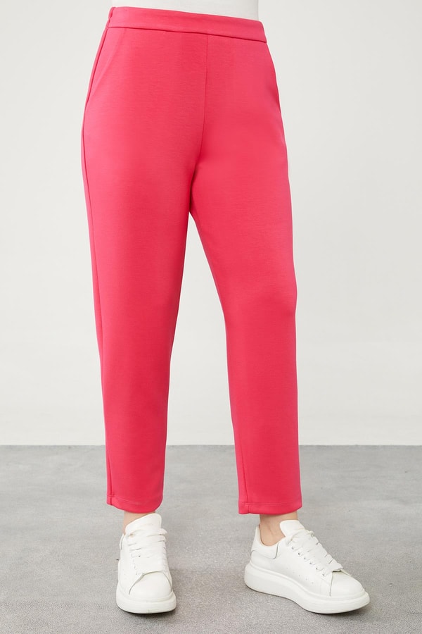 LevidorLevidor Fuşya Düğme Kapama Pantolonlu Hırka Takım