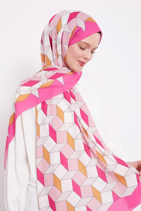 LevidorLevidor Fuşya Geometrik Desen Club Şal