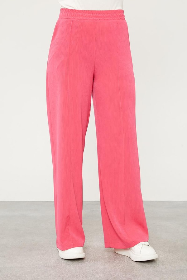 LevidorLevidor Fuşya Hakim Yaka Piliseli Kumaş İkili Takım