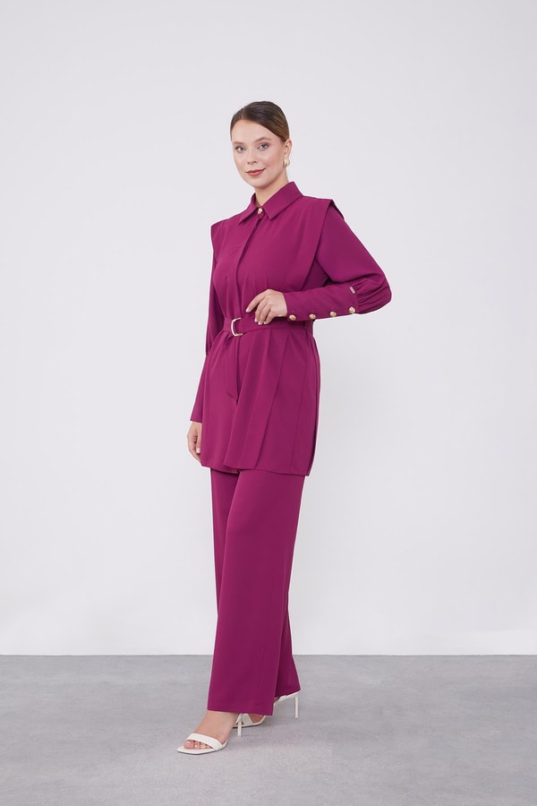 LevidorLevidor Fuşya Kemer Detaylı Şifon İkili Takım