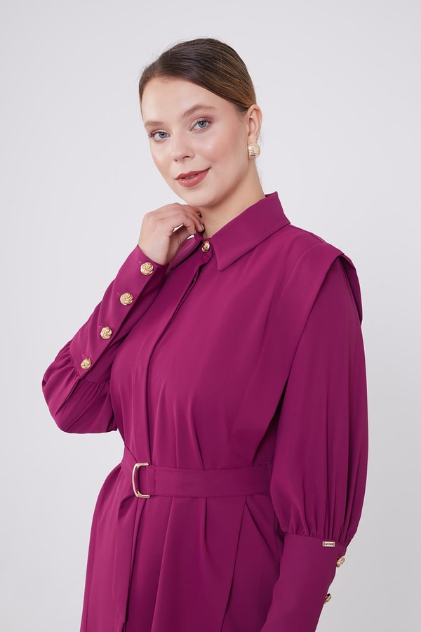 LevidorLevidor Fuşya Kemer Detaylı Şifon İkili Takım