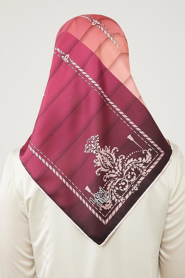 LevidorLevidor Fuşya Renk Geçişli Trend Twill Eşarp