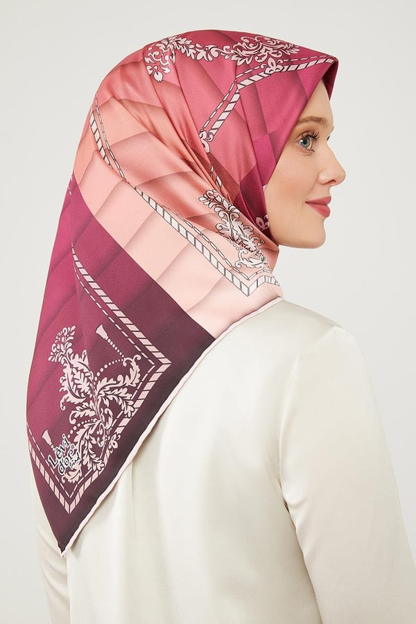 LevidorLevidor Fuşya Renk Geçişli Trend Twill Eşarp