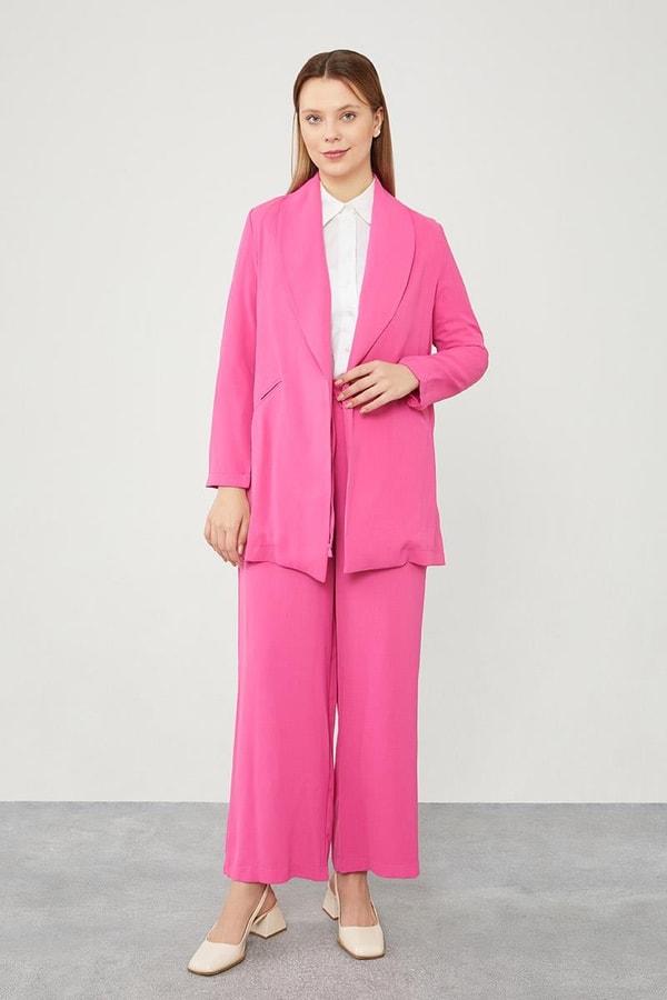 LevidorLevidor Fuşya Şal Yaka Ceket Takım