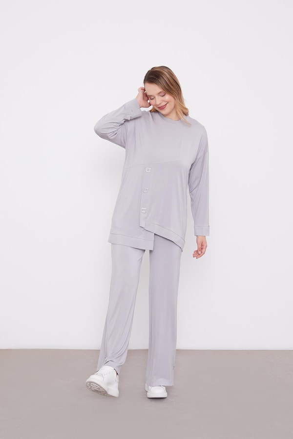 LevidorLevidor Gri Asimetrik Kesim İkili Takım