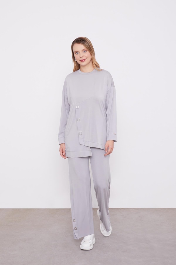 LevidorLevidor Gri Asimetrik Kesim İkili Takım