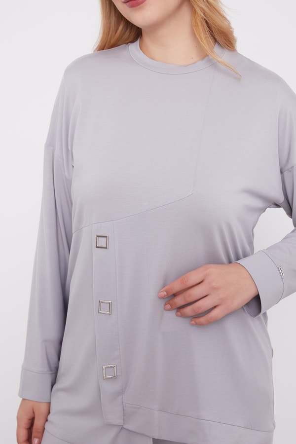 LevidorLevidor Gri Asimetrik Kesim İkili Takım