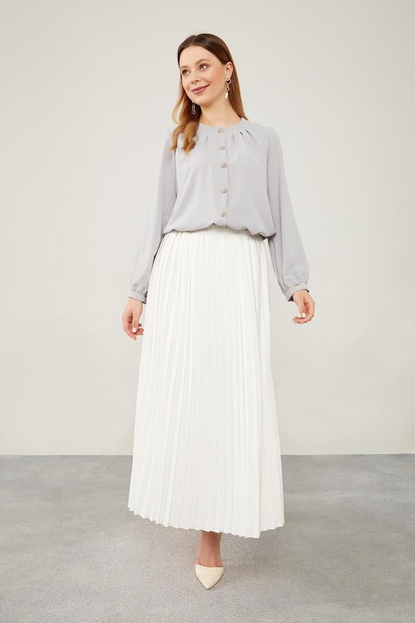 LevidorLevidor Gri Bisiklet Yaka Taş  Düğmeli Gömlek