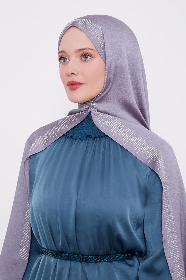 LevidorLevidor Gri Çubuk Şeritli Diamond Şal