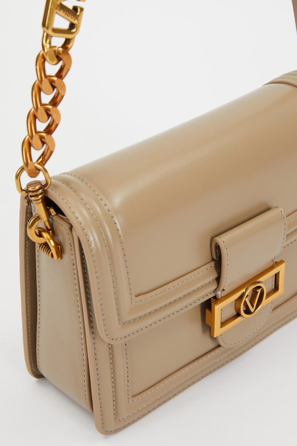 LevidorLevidor Gri Deri Zincir Askılı Omuz Çantası