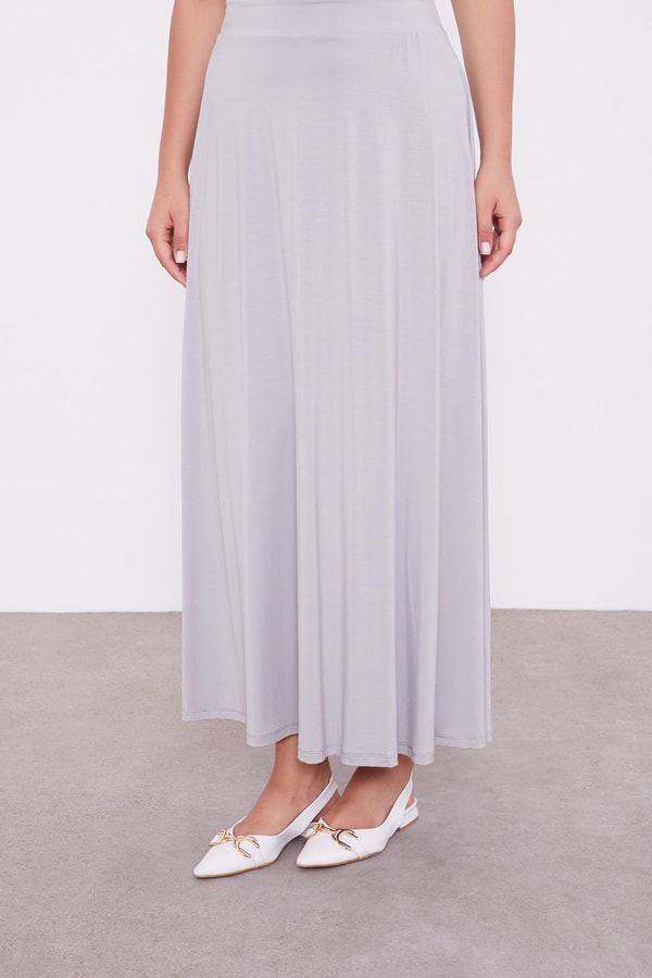 LevidorLevidor Gri Düğme Kapamalı Etekli Takım