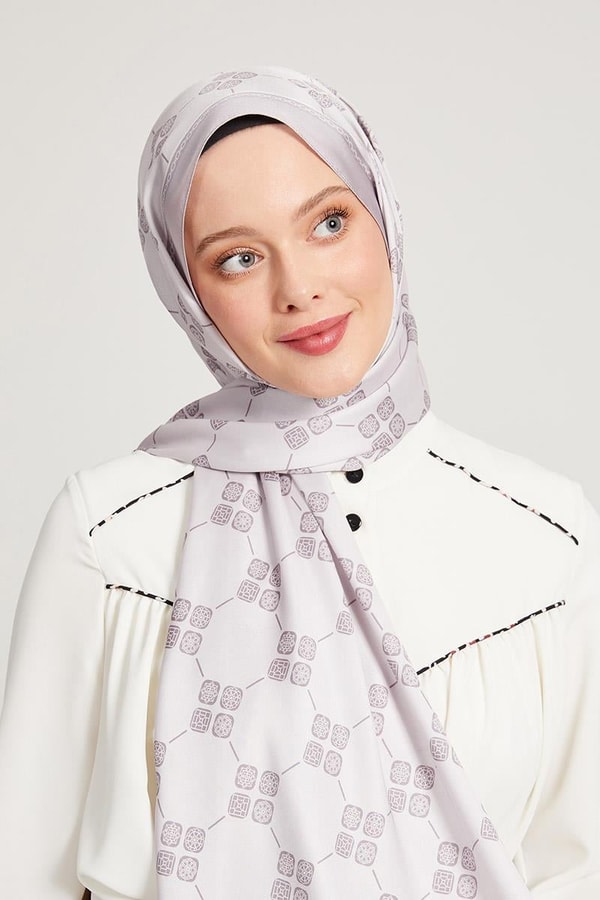LevidorLevidor Gri Geometrik Desen Angel Şal