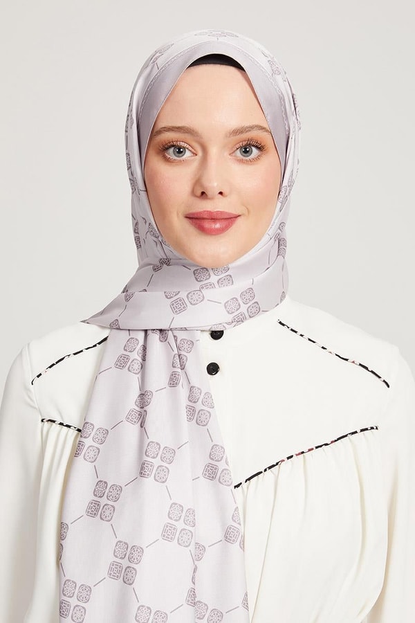 LevidorLevidor Gri Geometrik Desen Angel Şal