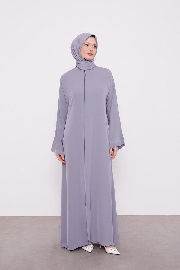 LevidorLevidor Gri Gizli Fermuarlı Ferace