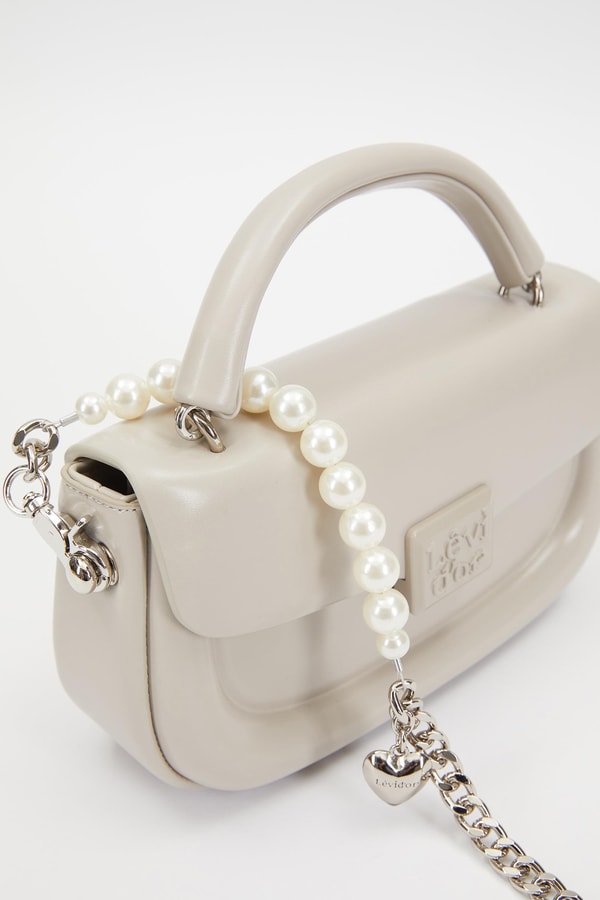 LevidorLevidor Gri İnci Askılı Omuz Çantası