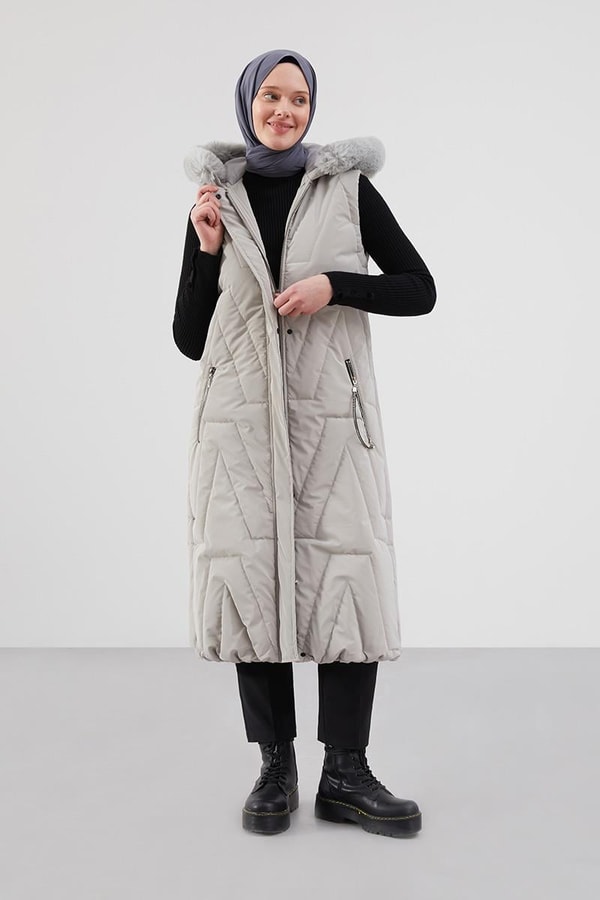 LevidorLevidor Gri Kapitone Yelek