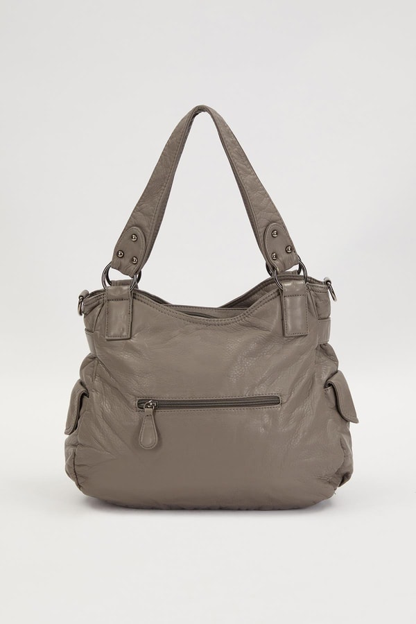 LevidorLevidor Gri Kuşgözü Detaylı Omuz Çantası