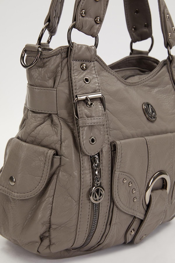 LevidorLevidor Gri Kuşgözü Detaylı Omuz Çantası