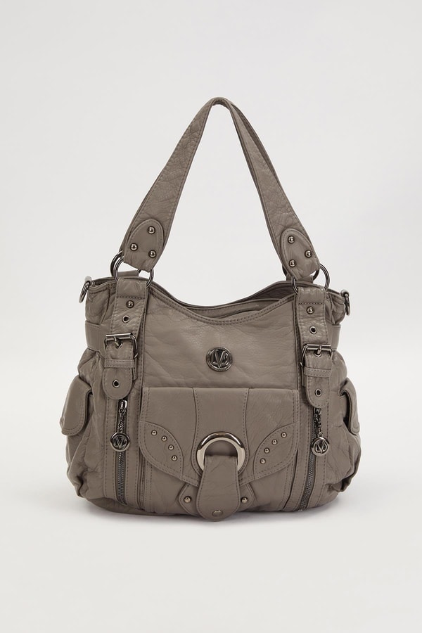 LevidorLevidor Gri Kuşgözü Detaylı Omuz Çantası