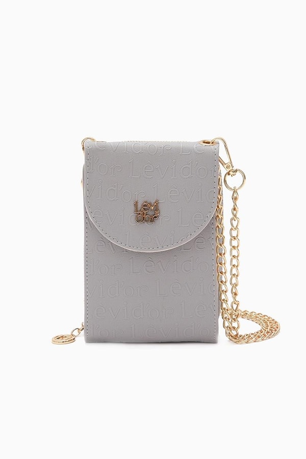 LevidorLevidor Gri Monogram Baskılı Cüzdan