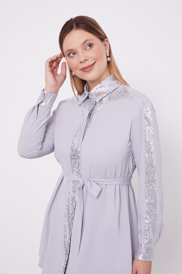 LevidorLevidor Gri Payet Detaylı İkili Takım