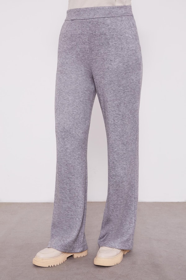 LevidorLevidor Gri Peluş Detaylı Kaşmir İkili Takım