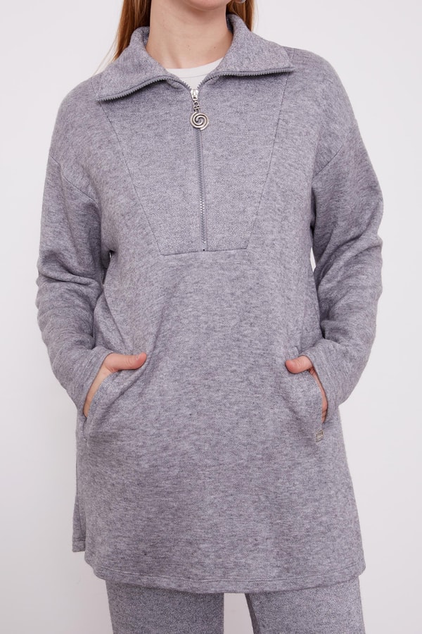 LevidorLevidor Gri Sim Detaylı Kaşmiş İkili Takım