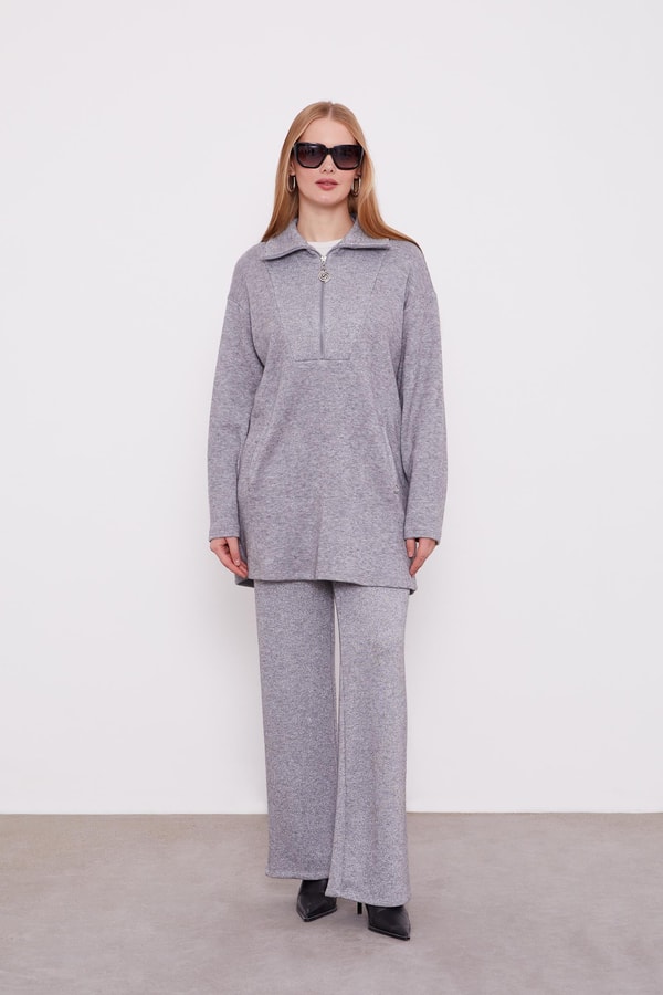LevidorLevidor Gri Sim Detaylı Kaşmiş İkili Takım